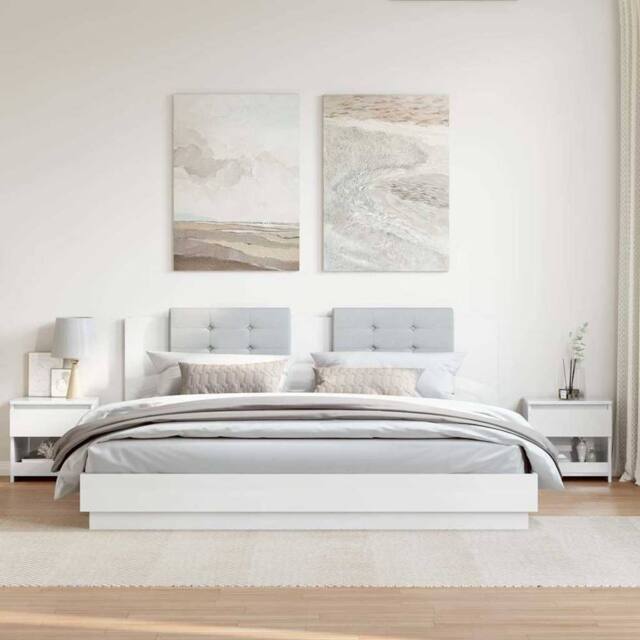 Berkfield Home Elegant Bedside Cabinets 2 pcs High Gloss White 40x30x39 cm Engin - Size: 40 x 30 x 39 cm - image 1