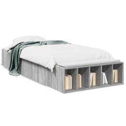 Berkfield Home Modern Bed Frame without Mattress Grey Sonoma 75x190 cm Small Single - thumbnail 3