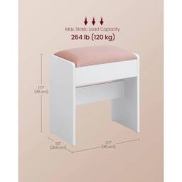 EONLION Dressing Table Stool Makeup Stool in Pink - Size: 100 cm - thumbnail 2
