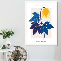 ARTZE Abstract Yellow & Blue Tulip Flower Market Gallery Framed Print SIZE: A3 with White Frame - Size: A4 - thumbnail 2
