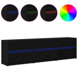 Berkfield Home TV Cabinet Black 182 x 34 x 50 cm Engineered wood - thumbnail 4