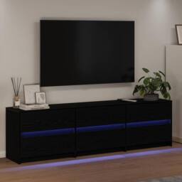 Berkfield Home TV Cabinet Black 182 x 34 x 50 cm Engineered wood - thumbnail 5