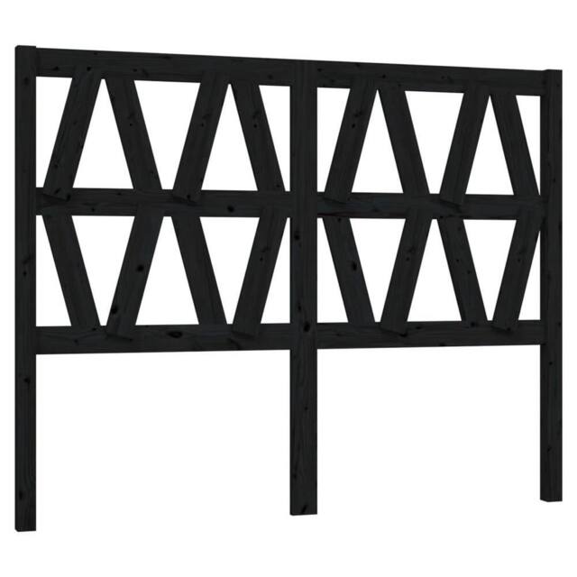 Berkfield Home Bed Headboard Black 126x4x100 cm Solid Wood Pine - Size: 126 x 4 x 100 cm - image 1