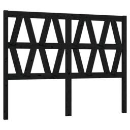 Berkfield Home Bed Headboard Black 126x4x100 cm Solid Wood Pine - Size: 126 x 4 x 100 cm - thumbnail 1