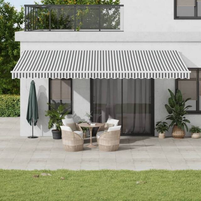 Berkfield Home Manual Retractable Awning Anthracite&White 600x350 cm - image 1