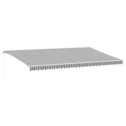 Berkfield Home Manual Retractable Awning Anthracite&White 600x350 cm - thumbnail 2