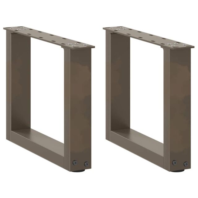 Berkfield Home Coffee Table Legs U-Shaped 2 pcs Natural Steel 40x(30-31) cm Steel in Brown - image 1