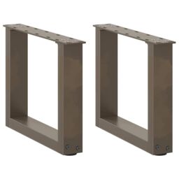 Berkfield Home Coffee Table Legs U-Shaped 2 pcs Natural Steel 40x(30-31) cm Steel in Brown - thumbnail 1