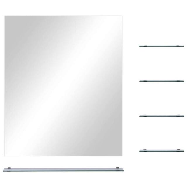 Berkfield Home Wall Mirror with 5 Shelves Silver 50x60 cm - image 1