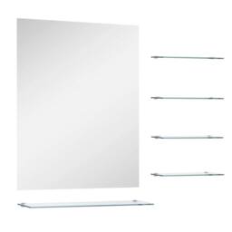 Berkfield Home Wall Mirror with 5 Shelves Silver 50x60 cm - thumbnail 3