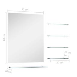 Berkfield Home Wall Mirror with 5 Shelves Silver 50x60 cm - thumbnail 6
