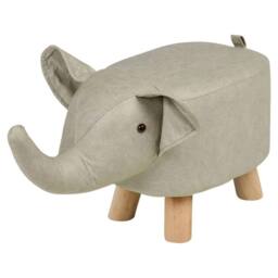Havendro Elephant Stool Seat Animal Kids Nursery Wooden Legs white grey in Light Grey - thumbnail 1