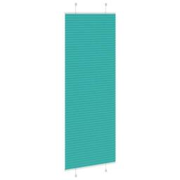 Berkfield Home Pleated Blind Petrol Green 70x200 cm Fabric Width 69.4 cm Polyester in Turquoise - thumbnail 4