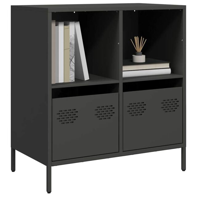 Berkfield Home Sideboard Black 68x39x73.5 cm Cold-rolled Steel - image 1