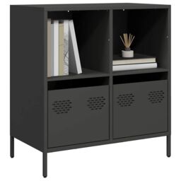 Berkfield Home Sideboard Black 68x39x73.5 cm Cold-rolled Steel - thumbnail 1