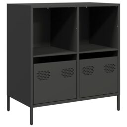Berkfield Home Sideboard Black 68x39x73.5 cm Cold-rolled Steel - thumbnail 2