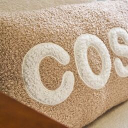 OHS Cosy Slogan Soft Boucle Cushion Decorative Scatter Pillow, Natural - Size: 50 cm x 30 cm - thumbnail 2