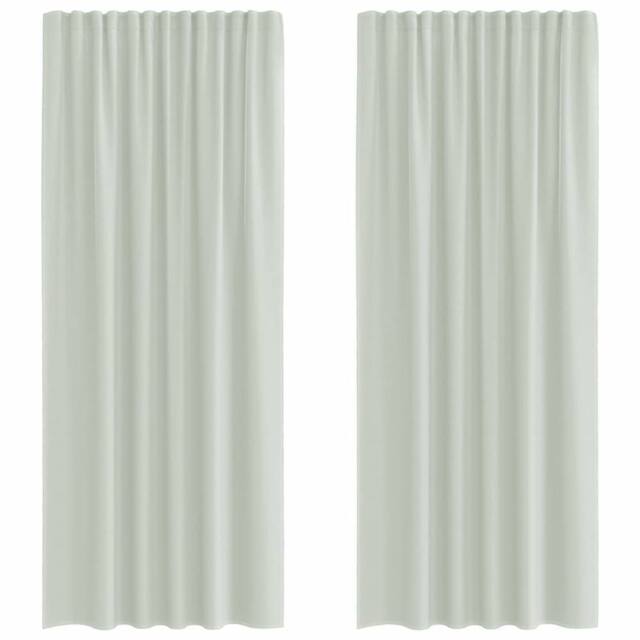 Berkfield Home Voile Curtains with Rod Pockets 2 pcs Light Grey - image 1