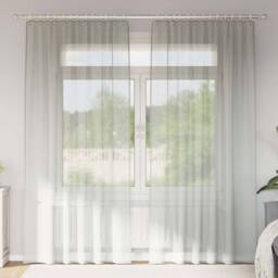 Berkfield Home Voile Curtains with Rod Pockets 2 pcs Light Grey - thumbnail 2