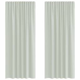 Berkfield Home Voile Curtains with Rod Pockets 2 pcs Light Grey - thumbnail 1