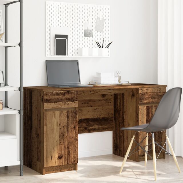 Berkfield Home Desk Old Wood 140x49x76 cm Engineered Wood in Brown - Size: 140 x 49 x 76 cm - image 1