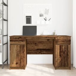 Berkfield Home Desk Old Wood 140x49x76 cm Engineered Wood in Brown - Size: 140 x 49 x 76 cm - thumbnail 4
