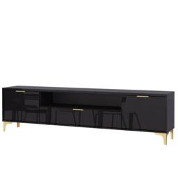 Creative Furniture Goldline Gloss TV Unit 200cm - Glossy Black - thumbnail 9