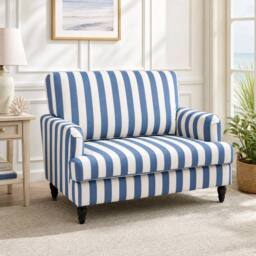 STILVORA Cuddle Chair with Velvet Upholstery in Blue