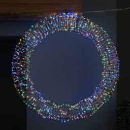 Samuel Alexander 45cm Light up Christmas Wreath with 960 Multi-Coloured LEDs in Silver - thumbnail 2