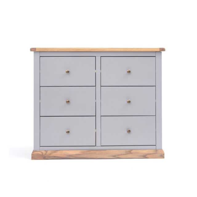 Cabinet Bits Bicarri 6 Drawer Chest of Drawers Brass Knob in Grey - image 1