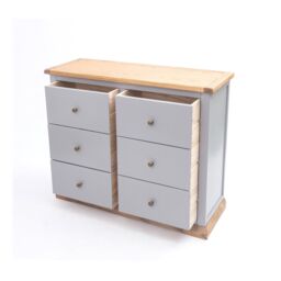 Cabinet Bits Bicarri 6 Drawer Chest of Drawers Brass Knob in Grey - thumbnail 4