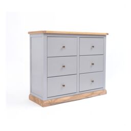 Cabinet Bits Bicarri 6 Drawer Chest of Drawers Brass Knob in Grey - thumbnail 2
