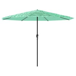 Berkfield Home Garden Parasol with Steel Pole Green 388x388x248 cm - Size: 388 x 388 x 248 cm - thumbnail 2