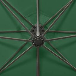 Berkfield Home Durable Cantilever Umbrella with Pole & LED Lights Green 300 cm - thumbnail 8