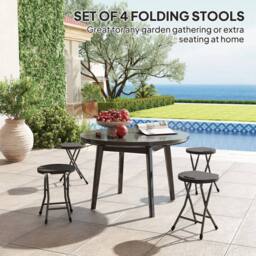 EONLION Folding Stool Set of 4, Garden Stool Set in Dark Grey - Size: 100 cm - thumbnail 5