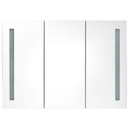 Berkfield Home LED Bathroom Mirror Cabinet 89x14x62 cm Shining Grey - Size: 89 x 14 x 62 cm - thumbnail 5