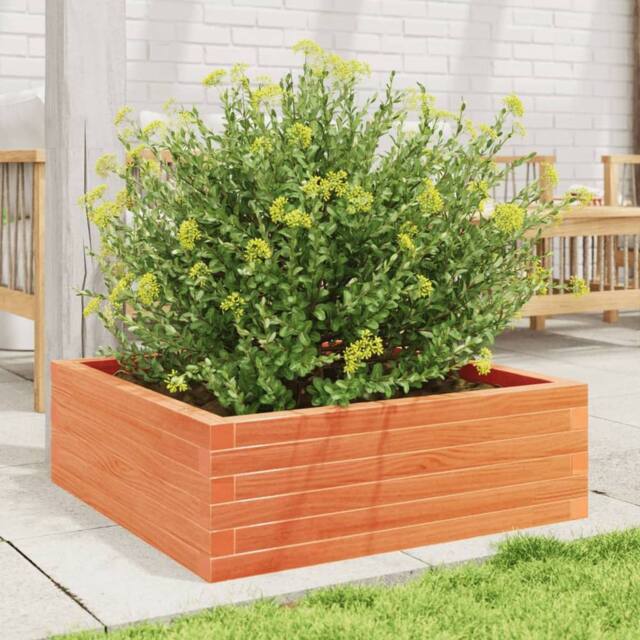 Berkfield Home Decorative Garden Planter Wax Brown 70x70x23 cm Solid Wood Pine - Size: 70 x 70 x 23 cm - image 1