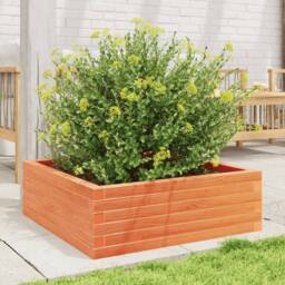 Berkfield Home Decorative Garden Planter Wax Brown 70x70x23 cm Solid Wood Pine - Size: 70 x 70 x 23 cm