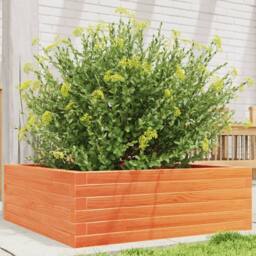 Berkfield Home Decorative Garden Planter Wax Brown 70x70x23 cm Solid Wood Pine - Size: 70 x 70 x 23 cm - thumbnail 2