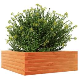 Berkfield Home Decorative Garden Planter Wax Brown 70x70x23 cm Solid Wood Pine - Size: 70 x 70 x 23 cm - thumbnail 4