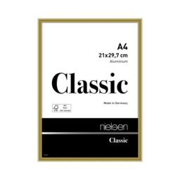 nielsen Classic Aluminium Picture Frame A4 - Float Glass, Push/Turn Clips in Gold - thumbnail 1