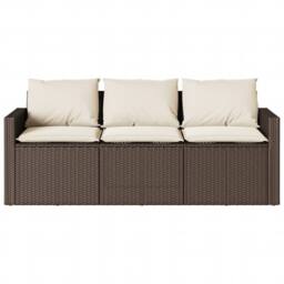 Berkfield Home 2 Piece Garden Dining Set with Cushions Brown Poly Rattan - thumbnail 6