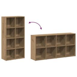 Berkfield Home Book Cabinet Artisan Oak 66x30x130 cm Engineered Wood in Brown - Size: 66 x 30 x 130 cm - thumbnail 8