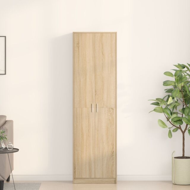 Berkfield Home Wardrobe Sonoma Oak 55x25x189 cm Engineered Wood in Brown - Size: 55 x 25 x 189 cm - image 1