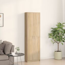Berkfield Home Wardrobe Sonoma Oak 55x25x189 cm Engineered Wood in Brown - Size: 55 x 25 x 189 cm - thumbnail 4