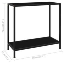 Berkfield Home Stylish Console Table Black 80x35x75 cm Tempered Glass - Size: 80 x 35 x 75 cm - thumbnail 6