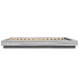 Berkfield Home Bed Frame with LED Lights without Mattress Grey Sonoma 150x200cm - Size: 150x200 cm - thumbnail 6