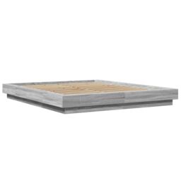 Berkfield Home Bed Frame with LED Lights without Mattress Grey Sonoma 150x200cm - Size: 150x200 cm - thumbnail 3