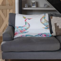 Benjamin Tate Design Whale With Flowers Blanket in Natural - Size: 120 cm x 150 cm - thumbnail 2