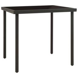 Berkfield Home Outdoor Dining Table Anthracite 80x80x72 cm Glass & Steel in Black - Size: 80 x 80 x 72 cm - thumbnail 1